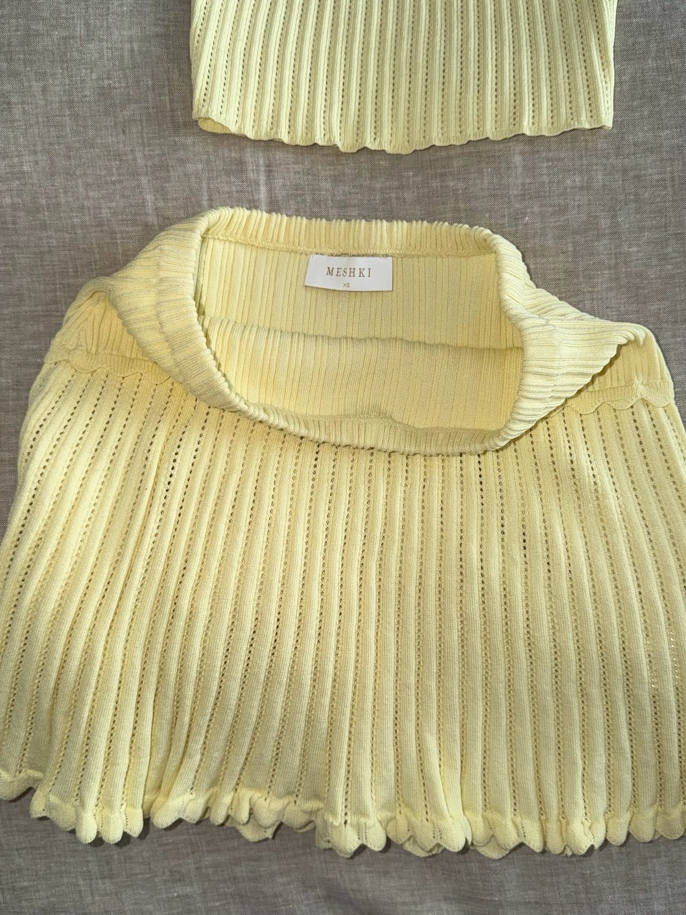 Meshki Butter Yellow Ribbed Knit Two-Piece Set - Picture 4 of 6